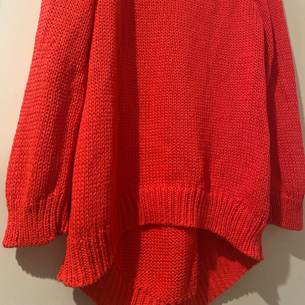 Zara ➰ ladies long sleeve high low pink knit sweater L - Picture 3 of 3